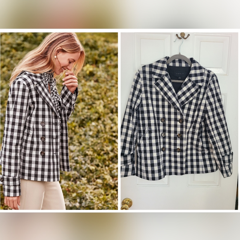 Ann Taylor Gingham Swing Jacket